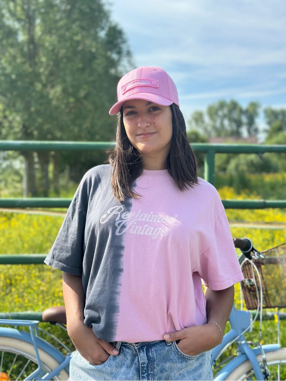 Two-Tone Pink & Charcoal 'Reclaimed Vintage' Tee